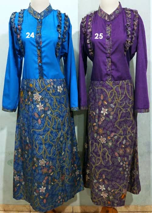  gamis  batik  kombinasi modern  model terbaru 24 25 BATIK  KUTHO